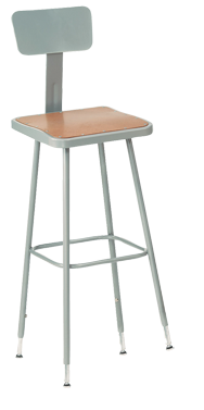 19 - 27" Adjustable Stool With Backrest - Grade Industrial Supply