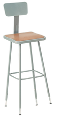 25" - 33" Adjustable Stool With Backrest - Grade Industrial Supply