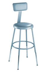 25" - 33" Adjustable Padded Stool With Padded Backrest - Grade Industrial Supply