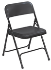 Plastic Folding Chair - Plastic Seat/Back Steel Frame - Black - Grade Industrial Supply