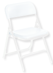 Plastic Folding Chair - Plastic Seat/Back Steel Frame - White - Grade Industrial Supply