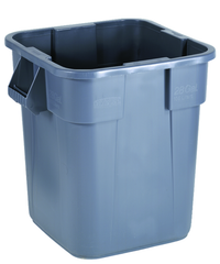 Trash Container - 28 Gallon Square Gray - Grade Industrial Supply