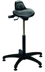 Sit Stand - 14" Soft Polyurethane, Contoured, Tilting Seat,  27" Dia.-Stable 5 Star Base with Heavy Duty Stationary Glides, Seat height 20"-30" - Grade Industrial Supply