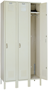 12 x 18 x 72'' (3 Openings) - 3 Wide Single Tier Locker - Grade Industrial Supply