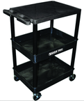 Utility Cart Plus 3 Top Flat & 2 Bottom Tub Shelves - 24" x 18" x 36-1/2" - Grade Industrial Supply