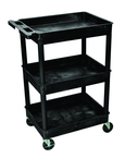 Utility Cart 3 Tub Shelves - 24" x 18" x 38-1/2" - Grade Industrial Supply