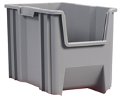 19 x 15-1/4 x 12'' - Gray Stak-N-Store Bin - Grade Industrial Supply