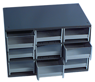 11 x 11 x 17'' (9 Compartments) - Steel Modular Parts Cabinet - Grade Industrial Supply