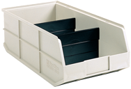 11 x 20-1/2 x 7'' - Beige Bin with 2 Dividers - Grade Industrial Supply