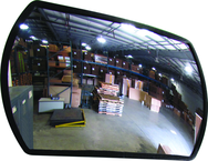 24" x 36" Rountangle Mirror With Trim and Plastic Back - Grade Industrial Supply