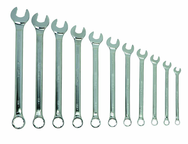 Snap-On/Williams Fractional Combination Wrench Set -- 11 Pieces; 12PT Satin Chrome; Includes Sizes: 3/8; 7/16; 1/2; 9/16; 5/8; 11/16; 3/4; 13/16; 7/8; 15/16; 1" - Grade Industrial Supply