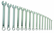 Snap-On/Williams Fractional Combination Wrench Set -- 15 Pieces; 12PT Satin Chrome; Includes Sizes: 5/16; 3/8; 7/16; 1/2; 9/16; 5/8; 11/16; 3/4; 13/16; 7/8; 15/16; 1; 1-1/16; 1-1/8; 1-1/4" - Grade Industrial Supply